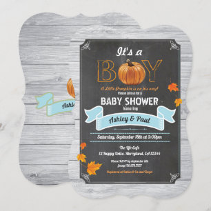 Citrouille invitation baby shower chalet en bois r