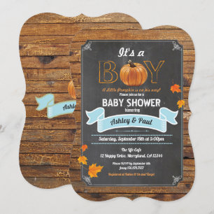 Citrouille invitation baby shower chalet en bois r