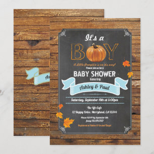 Citrouille invitation baby shower chalet en bois r