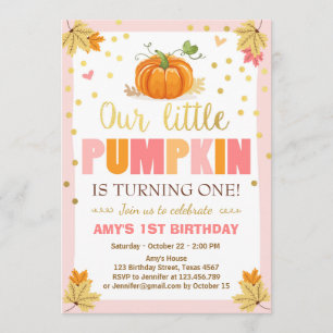 Citrouille Invitation d'anniversaire Pink Premier 