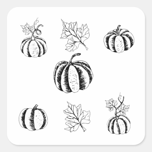 Citrouille noir pour Sticker Halloween (Devant)