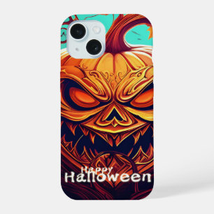 Citrouille orange effrayante avec visage, Hallowee