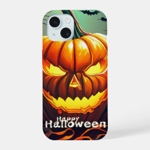 Citrouille orange effrayante avec visage, Hallowee