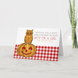 Citrouille Owl & En vichy Nouveau Faire-part bébé