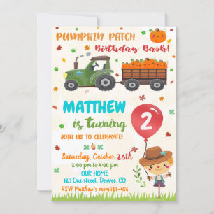 Citrouille patch anniversaire invitation à l'autom