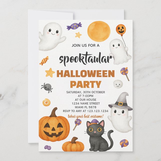 Citrouille Patch Halloween Party Invitation (Devant)