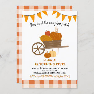 Citrouille Patch Invitation Anniversaire