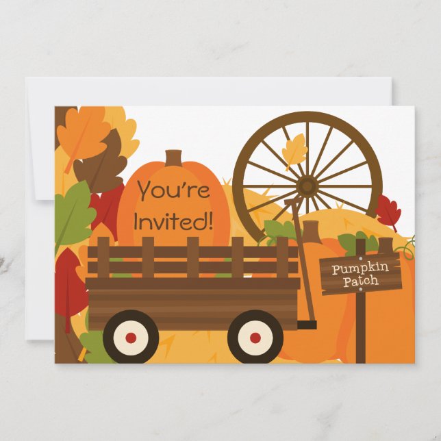Citrouille Patch Invitations de fête d'automne (Devant)