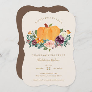 Citrouille Patch Thanksgiving Dîner Invitation