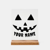Citrouille personnalisé Halloween Nom noir et blan