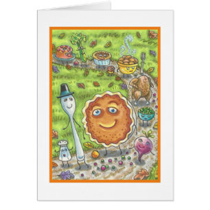 CITROUILLE PIE PARADE THANKSGIVING GREETING CARD B