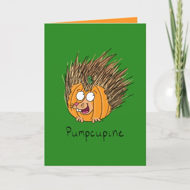 Citrouille porc-épic - Carte de vœux drôle d'Hallo (Devant)
