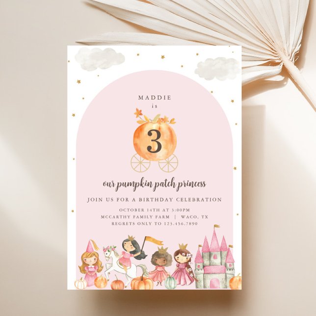 Citrouille Princesse Anniversaire Fête Invitation (Créateur téléchargé)