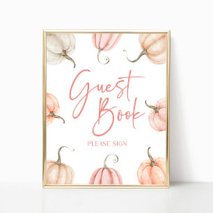 Citrouille rose blanc Automne Automne Livre d'or S