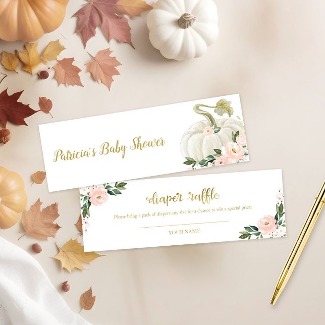 Citrouille rose Floral Chute Baby shower Déchets R (Créateur téléchargé)