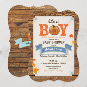 citrouille russe baby shower invitation bois rétro