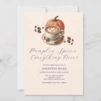 Citrouille Spice Café Bridal Douche Invitations