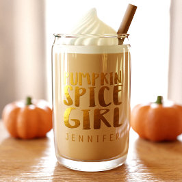 Citrouille Spice Girl Nom personnalisé Can Glass