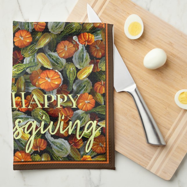 Citrouille, Squash Automne Harvest Serviette de cu (Quart Plié)