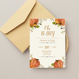 Citrouille thème Baby shower Invitation