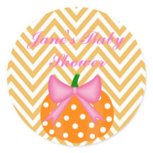 Citrouille Thème bébé fille douche Sticker