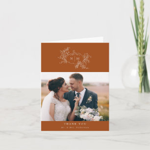 Citrouille Vines Monogramme Mariage Merci Cartes