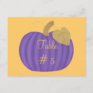 Citrouille violet Numéro de table Cartes postales