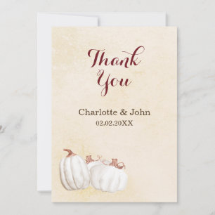 citrouilles blancs moisson d'automne mariage merci