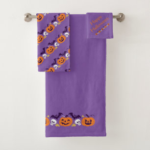 Citrouilles, crânes et chauves-souris d'Halloween