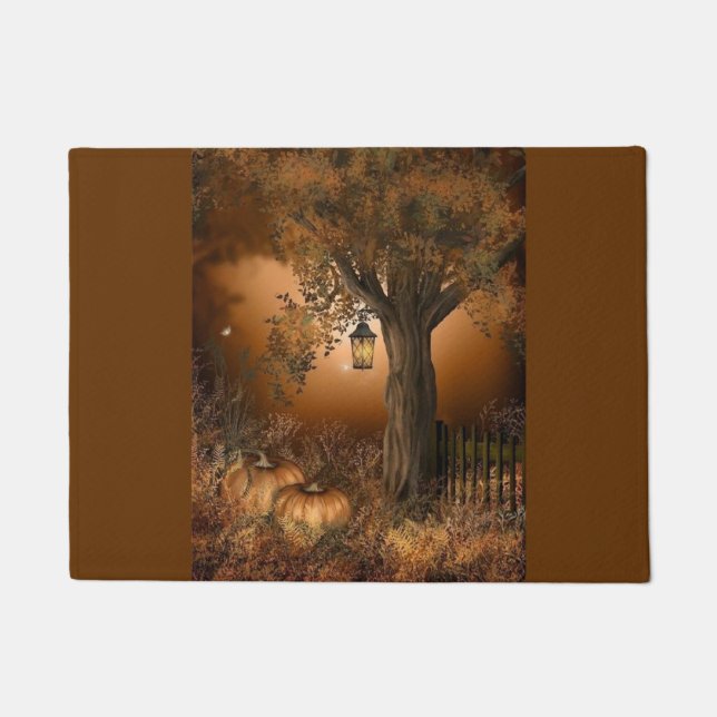 citrouilles d'automne et tapis de porte à lanterne (Devant)