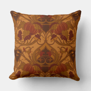 Citrouilles d'automne et vignes Coussin