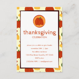 Citrouilles d'automne : Invitation de Thanksgiving
