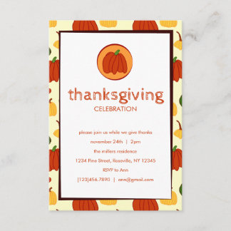 Citrouilles d'automne : Invitation de Thanksgiving