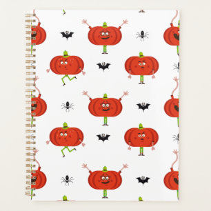 Citrouilles d'halloween mignonnes, araignée et mot