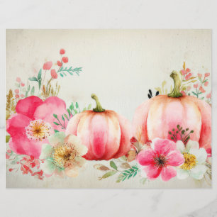 Citrouilles et fleurs d'automne Scapbook Papier