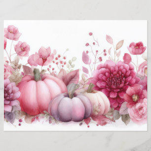 Citrouilles et fleurs d'automne Scapbook Papier