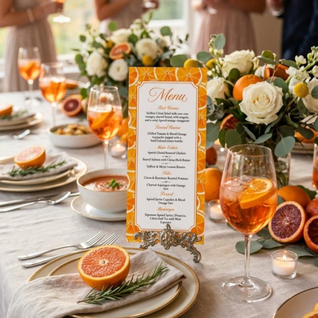 Citrus-Aperol-Spritz-Party-Menü Menükarte (Von Creator hochgeladen)