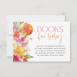Citrus Baby Shower Books for Card Bright Orange Einladung