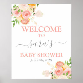 Citrus Baby Shower Girl Begrüßungszeichen Poster