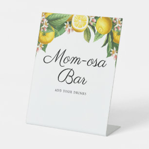 Citrus Baby Shower Mama-osa Bar Sockelschild