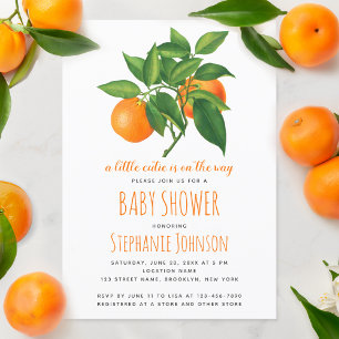 Citrus Babydusche Eine kleine Süsse ist unterwegs Einladung