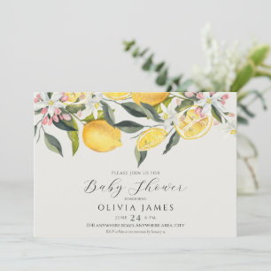 Citrus Babydusche Einladung