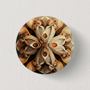 Citrus Beige Braun Ziermuster Karierte Dekoration Button