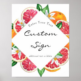 Citrus | Benutzerdefiniertes Textzeichen Poster