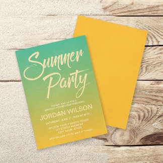 Citrus Birthday New Zuhause Summer Party laden Einladung