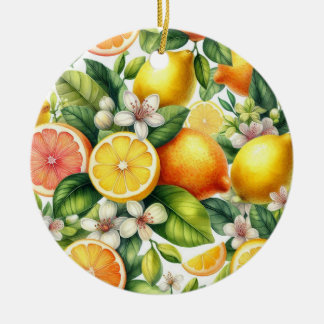 Citrus Bloom Keramik Ornament