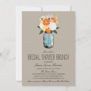 Citrus Bloom Mason Jar   Brautparty Brunch Einladung