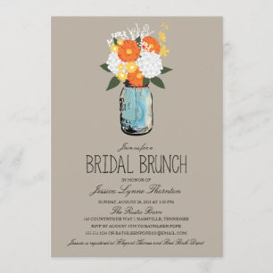 Citrus Bloom Mason Jar Bridesmaid Brunch Einladung