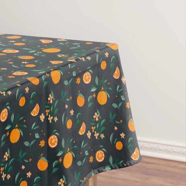 Citrus Bloom Orange Botanical Foliage Tischdecke (Beispiel)