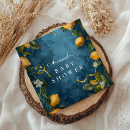Citrus Blossom Blue Baby Shower Serviette